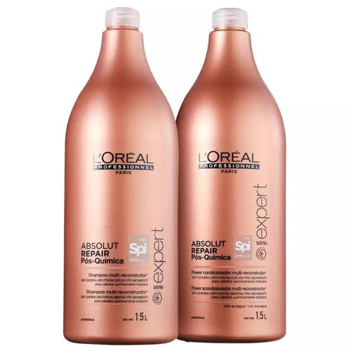 Kit Loréal Professionnel Absolut Repair Pós Química Shampoo 15l Condicionador 15l 2 9624