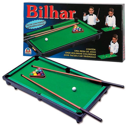 Jogo mesa bilhar sinuca snooker infantil completo braskit