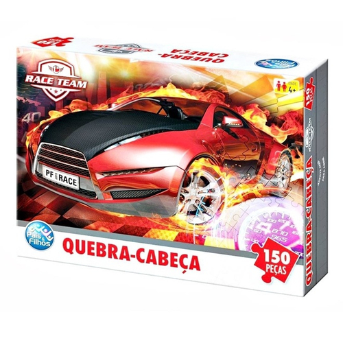 Jogo Quebra Cabeça Carros Race Team Infantil Pais e Filhos 150 Peças