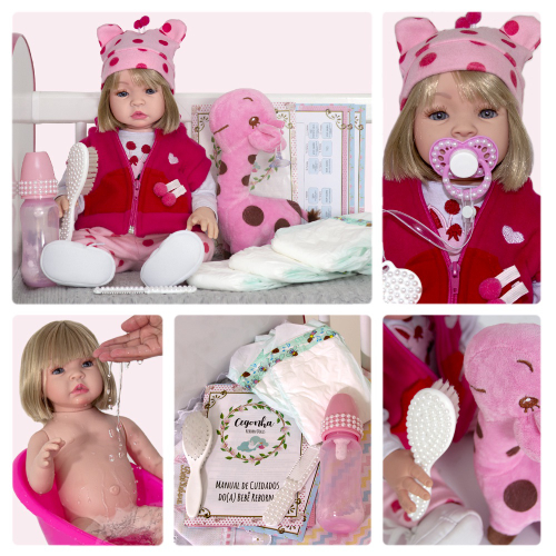 Brastoy Bebê Reborn Boneca Silicone Menina Elefante Olhos Azuis 48cm no  Shoptime