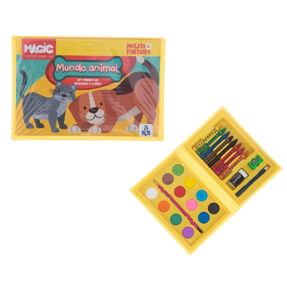 Maleta De Pintura Infantil Floresta Encantada 42 Peças Magic Kids