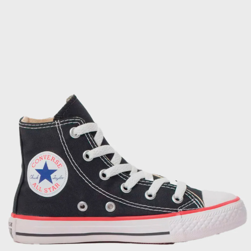 Tênis Converse All Star Chuck Taylor Preto Vermelho Infantil - Lojas Sanglar