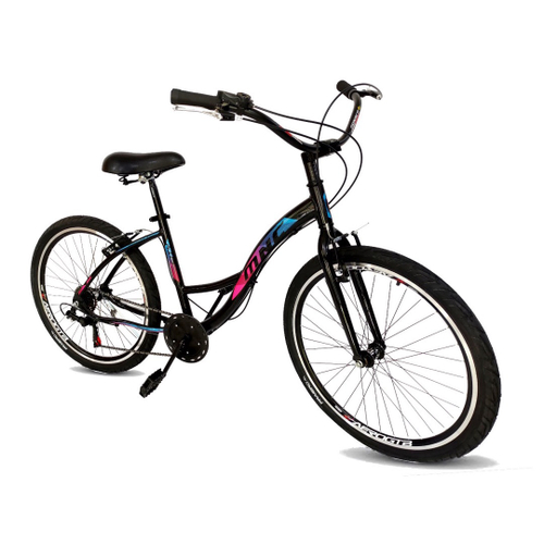 Bicicleta de alum nio aro 26 vintage praiana 6 marchas preto em