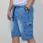 Bermuda Brack Jeans Cargo Azul Claro