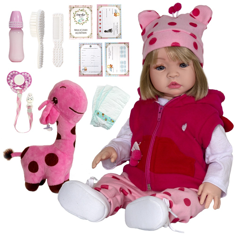 Boneca Reborn Realista Infantil Roupa Girafinha - USA Magazine