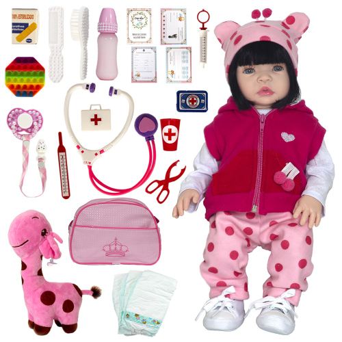 Boneca Bebe Reborn Girafinha Silicone 25 Itens Com Bolsa na Americanas  Empresas