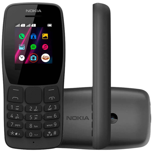 Celular Nokia 110 Preto com Rádio FM e Leitor Integrado, Câmera