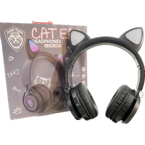 Fone Ouvido Headphone Bluetooth Sem Fio Estéreo Orelha Gato Led Infantil P2  Exbom HF-C240BT - BEST SALE SHOP