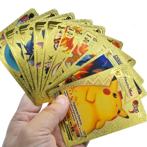 Deck de Pokémon com 55 Super Cartas Douradas de Ouro no Shoptime