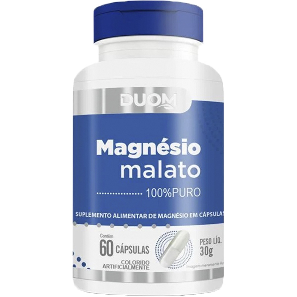 Magnésio Malato ( Dimalato ) 100% Puro - 60 Cápsulas 500mg - Duom ...