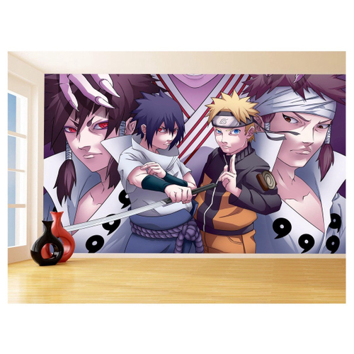 Papel De Parede Vinil Sala Akatsuki Anime Naruto Nuvem 2m