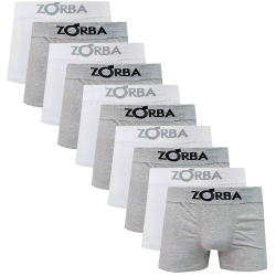 Kit 10 cuecas boxer zorba adulto com algodão 0002 Menor preço em Kit 10 cuecas boxer zorba adulto com algodão 0002