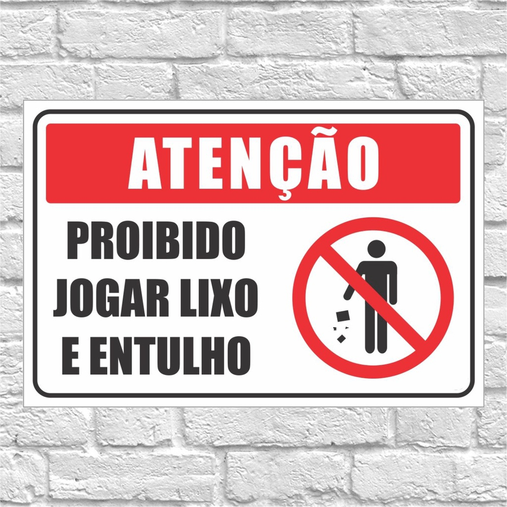 Placa de Sinalização Atenção não Jogue Lixo 1 em Promoção na Americanas