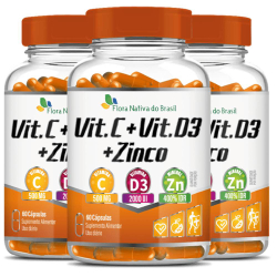 Kit 3X Vitamina C + D3 + Zinco 60 cápsulas - Flora Nativa é boa?