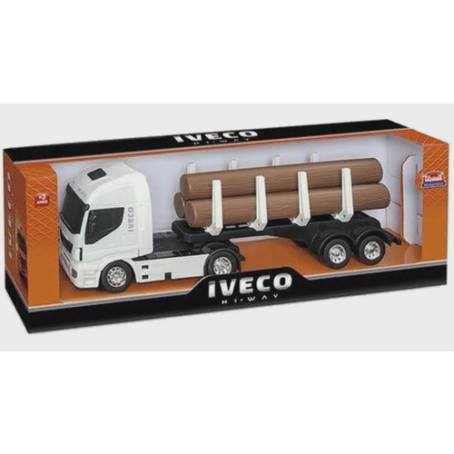 Caminhão Carreta De Brinquedo Iveco Hi-way Tora De Madeira