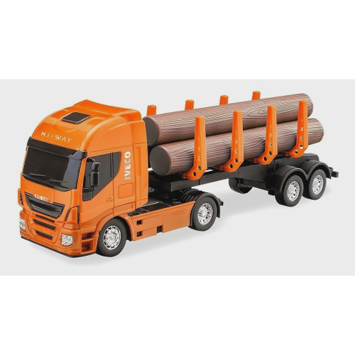 Caminhão Carreta De Brinquedo Iveco Hi-way Tora De Madeira - R$ 61,5