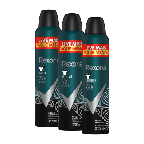 Kit 3 Desodorante Masculino Rexona Clinical Aerosol 150ml no Shoptime