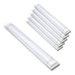 Menor preço em Kit 4 Luminária Led 20W Linear Tubular 60CM Branco Frio 6500K Sobrepor Bivolt