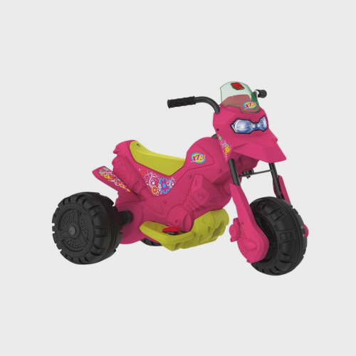 Moto Eletrica Infantil Xplast Speed Chopper 6V Branca Vermelha - Maçã Verde  Baby