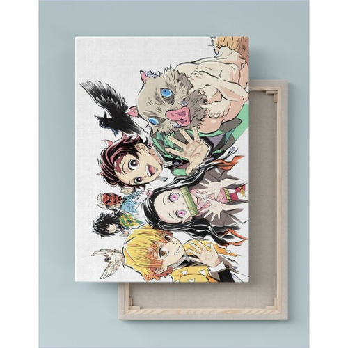 Quadro decorativo emoldurado Tanjiro Desenho Demon Slayer Arte