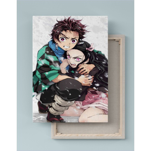 Quadro Decorativo Emoldurado Tanjiro Desenho Demon Slayer Arte no Shoptime