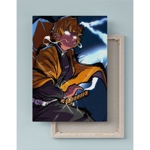 Quadro Decorativo Emoldurado Tanjiro Desenho Demon Slayer Arte no Shoptime