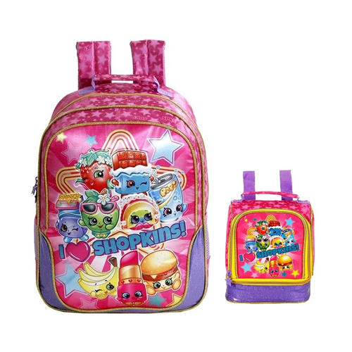 Kit Mochila Shopkins Squishes com Lancheira Infantil em Promocao na Americanas