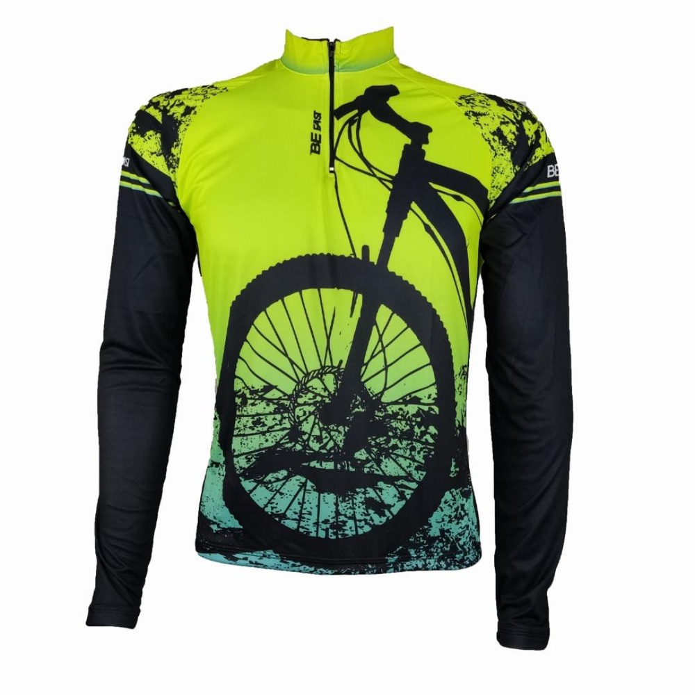 Camisa Ciclismo Masculina Be Fast Manga Longa Roda Bike Mtb Submarino