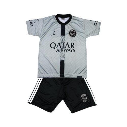Uniforme Infantil psg Cinza Messi com Símbolo Bordado Torcedor