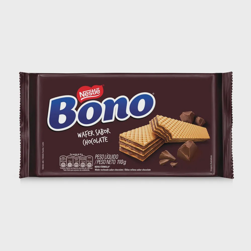 Biscoito Nestlé Bono Wafer Chocolate 110g No Shoptime 8709