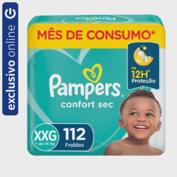 Fralda pampers confort sec jumbo xxg 112 unidades Menor preço em Fralda pampers confort sec jumbo xxg 112 unidades
