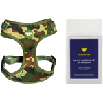 Peitoral Coleira Mesh para cachorro Militar PP - Meemo + Ganha de brinde 1 Tapete Higiênico Pet em Carbono c/5 unidades - Meemo