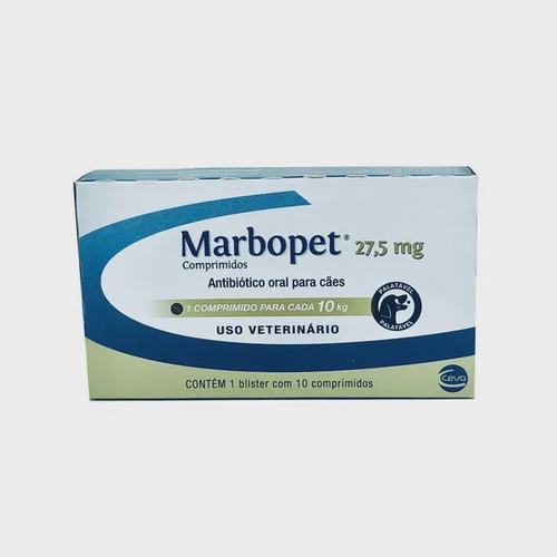 Antibiótico Marbopet para Cães 27,5 mg Ceva 10 Comprimidos em Promoção ...