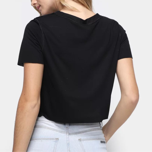 Camiseta John John Line Feminina Preta em Promoção na Americanas