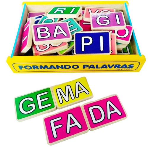 Jogo Educativo De Alfabetização Formando Palavras Em Madeira em Promoção na  Americanas