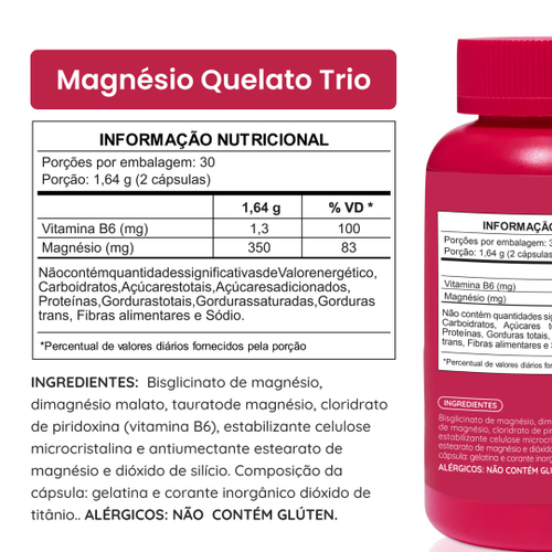 Magnésio Quelato Duo - 300mg Dimalato E Bisglicinato Com Vitamina B6 ...