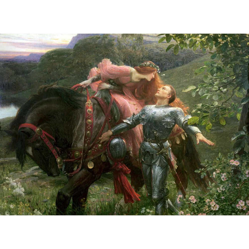 La Belle Dame sans Merci (1901) de Frank Dicksee, 60 x 81 cm, Tela Canvas Para Quadro no Shoptime