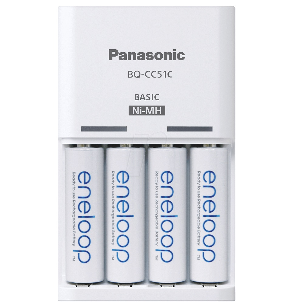 Carregador Panasonic Eneloop Pilhas Aa Aaa Com 4x Pilhas Aa