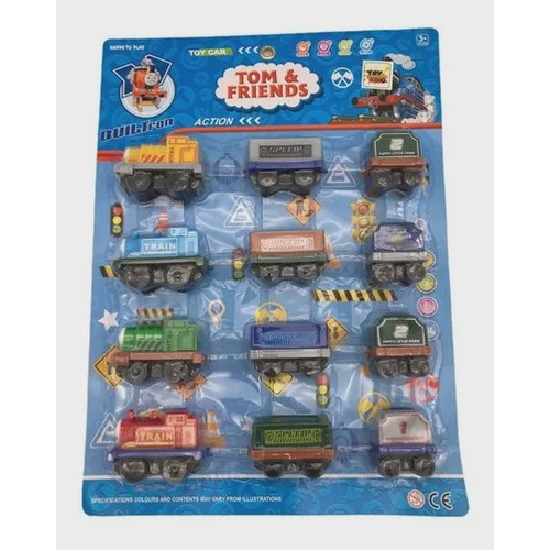 Trem De Brinquedo Locomotiva Trenzinho Vagões Trilho Carga