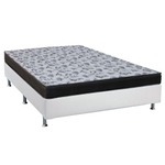 Cama Box Viúva: Colchão Espuma Ortobom D33/EP Anatômico Fort Tech iso 100 + Base crc Suede White(128x188)