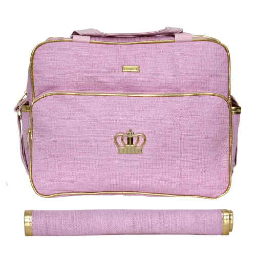 Bolsa Mochila Maternidade Bebê Menina Luxo Elegance Rosa