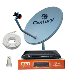 Kit Antena Parabolica Century 60Cm Banda Ku 5G Midiabox B5 Menor preço em Kit Antena Parabolica Century 60Cm Banda Ku 5G Midiabox B5