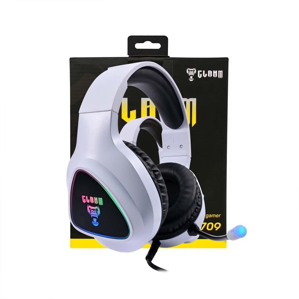 Fone de Ouvido Gamer Clanm CL-HM709 Headset Branco