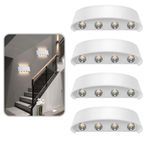 4 Luminárias Arandela Cor Branca Meia Lua Sobrepor Led 8W