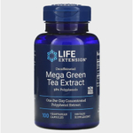 Mega Extrato de Chá Verde (Green Tea), Descafeinado, 100 Cápsulas, Life Extension