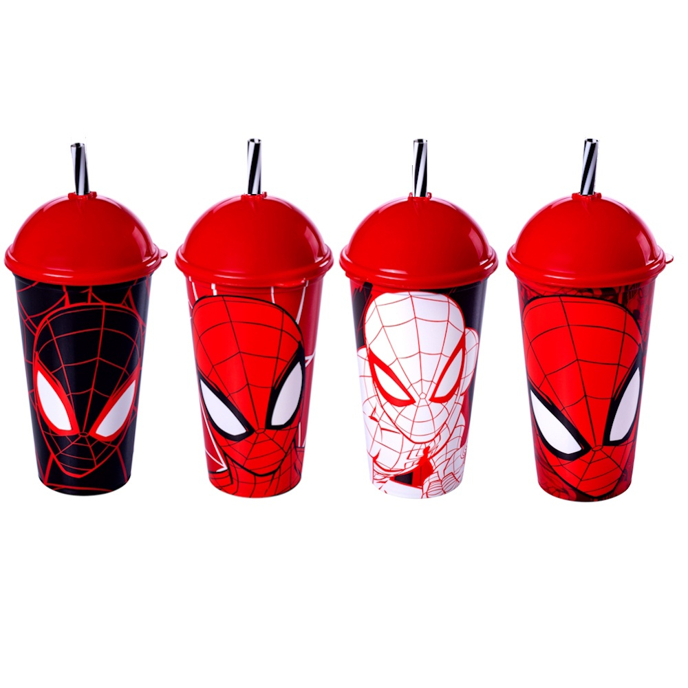 Copo com Canudo Homem Aranha Shake - 500ml - Extra Festas