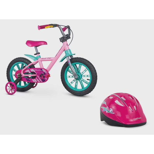 Bicicleta infantil para meninas de 3 á 7 anos na cor rosa com kit de  proteção em Promoção na Americanas