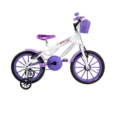 Bicicleta Infantil Aurora Fest Colli Aro-16 Com Freios V-Brake, Rodas de  Apoio e Cestinha - Rosa e Azul