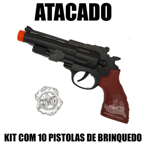 Pistola Arma de Brinquedo Preta Luxo