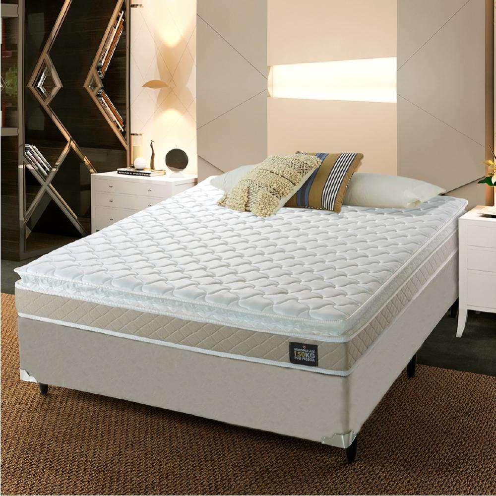 Cama Box Casal Colch O D Com Pillow Top Hellen X X Cm Bege